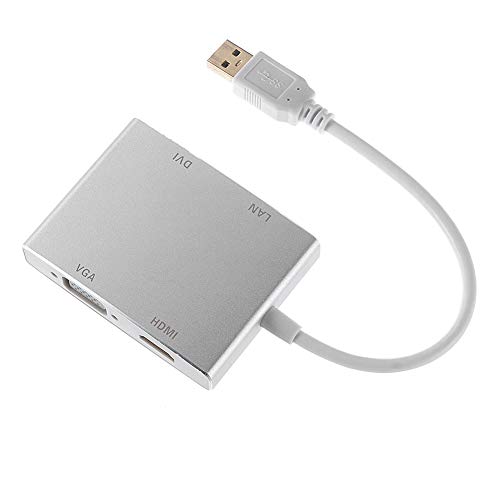 Amyove USB3.0 to HDMI VGA DVI +RJ45 1080P Expander External Video Card Adapter