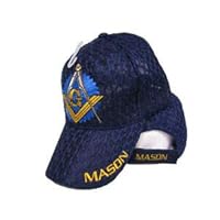 JumpingLight Mason Masons Freemason Masonic Dark Navy Blue Shadow Mesh Texture Cap Hat for Home, Official Party, All Weather Indoors Outdoors