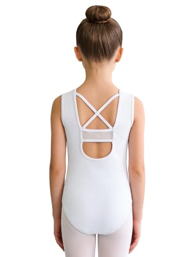 Yyuihri Girls Gymnastics Leotard Sleeveless Mesh Ballet Leotard Dance Bodysuit Lyrical Contemporary One Piece Dancewear Ivory 5-6 Years at Amazon