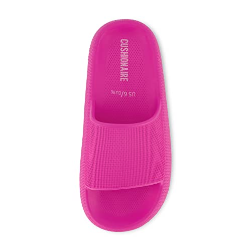 Cushionaire Women's Feather recovery slide sandals with Hot Pink 6 Pricepulse