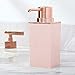 mDesign Square Plastic Refillable Liquid Soap Dispenser Pump Bottle for Bathroom Vanity Countertop, Kitchen Sink - Holds Hand/Dish Soap, Hand Sanitizer, Essential Oil - 2 Pack - Light Pink/Rose Gold