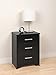 Prepac Coal Harbor Contemporary Tall Nightstand Side Table with 3 Drawers, Functional 3-Drawer Bedside Table 15.75