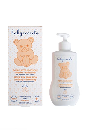 Babycoccole Sweet After-Sun Milk for Children. Moisturizing and Refreshing. Pure and Natural Ingredients of Plant Origin. Quick absorption. Dermatologically Tested, for Sensitive Skin - 200 ml