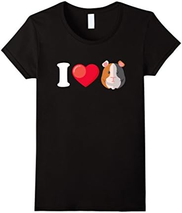 Women's I Love Guinea Pigs Shirt: Funny Guinea Pigs Gift T-Shirt Medium Black