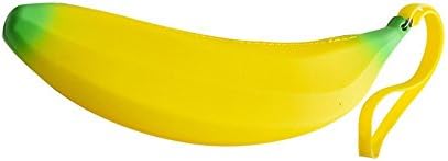 Vividly Novelty Cute Silicone Banana Shape Pencil Case bag Coin Bag Key Pouch(Yellow)