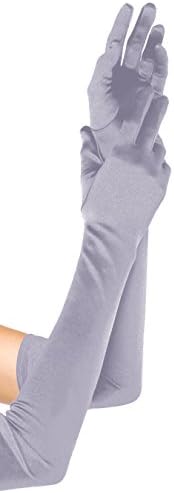 Emust Women's Roaring 20s Opera Length Costume Gloves Silver Size One Size