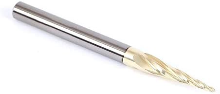 Ruhi T41A0 1/16" Diameter 4 Flutes Up Cut Taper ZRN Coated Sprial Router Bit with 1/4" Shank, 1/16" x 1" x 1/4" x 2 1/2"