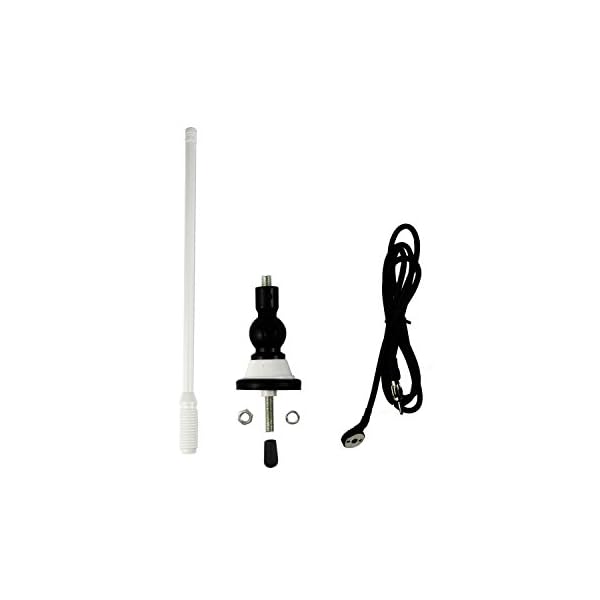 MarineMaxx-Waterproof-Marine-Radio-Antenna-Rubber-Duck-Dipole-Flexible-Mast-FM-AM-Antenna-for-Boat-Car-ATV-UTV-RZR-SPA-White