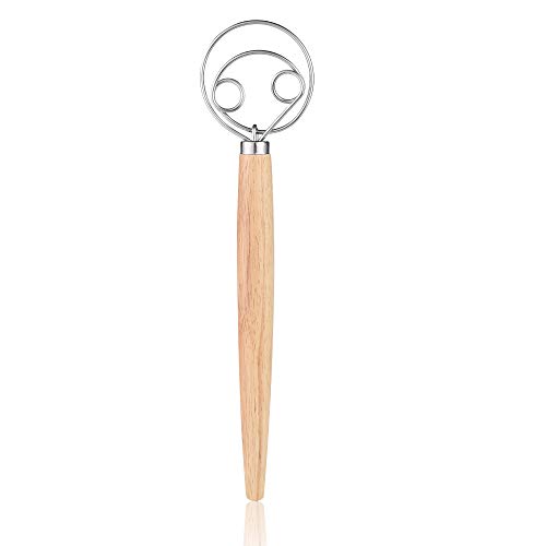 Danish Dough Whisk Stainless Steel Danish Dough Hook,for Hand Mixing