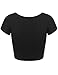 Womens Crop Tops with Short Sleeves,Black,Medium,Medium,Black
