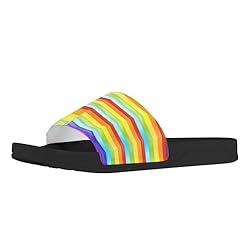 Howilath Abstract Rainbow Print Womens Sandals