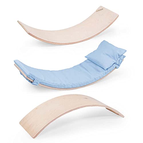 MAMOI® Balance Board per bambini 85x30cm | Altalena basculante di equilibrio per bambini | Sport tavola di equilibrio sostenibile in legno compensato | CE | 100% ECO | Prodotto nell’UE