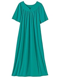 AmeriMark - Muumuu de cuello liso con bolsillos