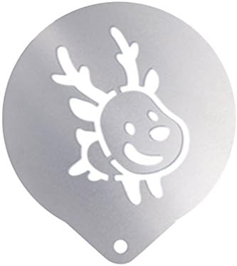 DoBaTo Stainless Steel Cartoon Deer Coffee Flowers Die Fancy Coffee Printing Template Model Home Kitchen Baking Stencil Coffee Decorating Tool Mold for Cappuccino Fancy Coffee Latte