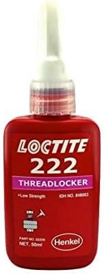 Loctite 222 Threadlocking Adhesive - Low Strength - Easy Disassembly - Suitable for All Metal Threaded Assemblies - Glue 50 ML - 5 Pack