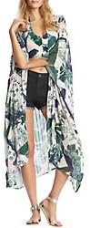 Kiind Of Womens Kate Mixed Print Open Kaftan-Medium Green/multii