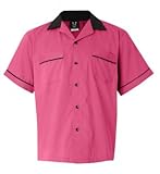 Pink/Black Legend 2244 Button Up Bowling Shirt