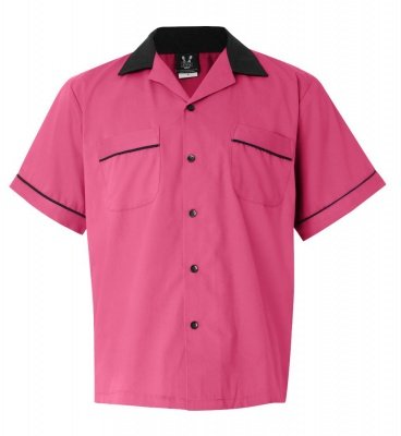 Pink/Black Legend 2244 Button Up Bowling Shirt