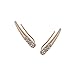 Humble Chic Women's Pave Spike Ear Crawlers Gold-Tone Ice Fang Earrings, Gold-Tone