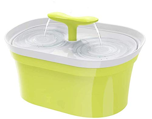 Pet Friend Cat Fountain 2.8 Litre Twin Spout Clean Purified Fresh Water Drinking Bowl For Cats And Dogs With Pump Pre-Filter