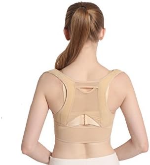Posture Corrector BY TIANFEI Strap Vest for Female/Women Chest Brace Up Shape Corrector Hunchback Correction Resistance Band Beige (US-S（25.59-29.52inches）)