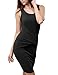 Allegrace Women's Scoop-Neck Solid Sleeveless Knee Fitted Dress, Black, Large