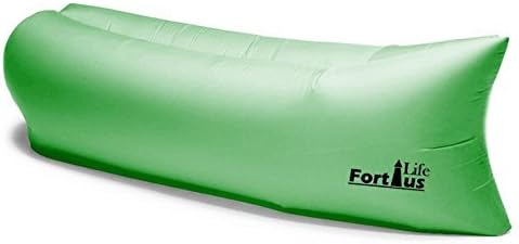 Pump-free inflatable air Lounger Sofa bed made of 210T ripstop polyester comes in travel bag portable for indoor/outdoor use in living room in water by lake or sea (Green, Buy any TWO, get 5% off)