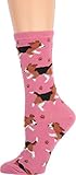 Socksmith Women's Puppy Prints Pink 9-11 (Women's Shoe Sizes 5-10.5)
