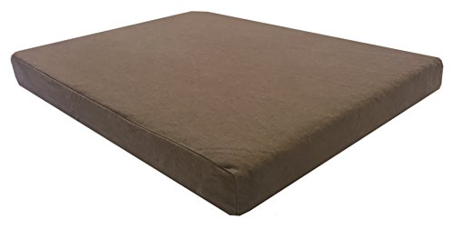 Outdoor / Indoor 100% Waterproof White Foam Cushion EXTREME Durable and Supportive Pet Dog Bed with External Detachable Zippered Cover Case for Dogs and Small Pets (55x37x4 Inches, Brown Denim)