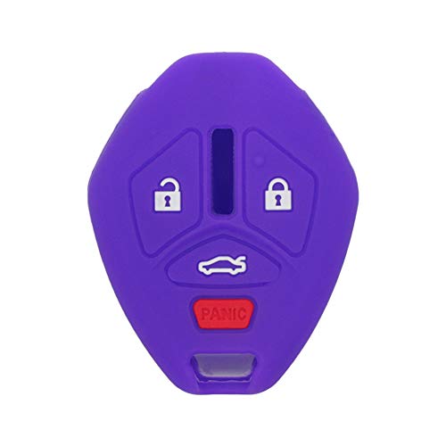 Silicone Cover Protector Case Holder Skin Jacket Compatible with MITSUBISHI 4 Button Remote Key Fob CV4522 Deep Purple