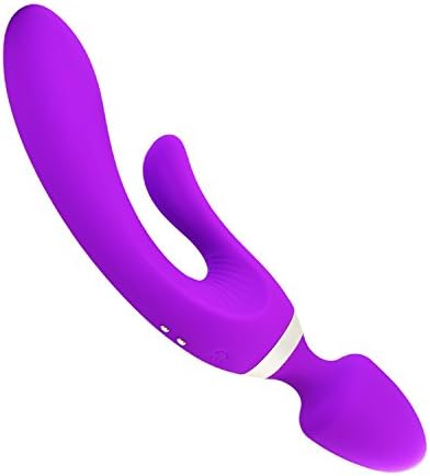 Waterproof Personal Massager - USB Rechargeable Massager - 10 Powerful Mode Multi-Speed Silicone Therapeutic Wand Massager(Purple)