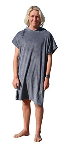 Surf Poncho Microfiber Hooded Robe Towel - Grey