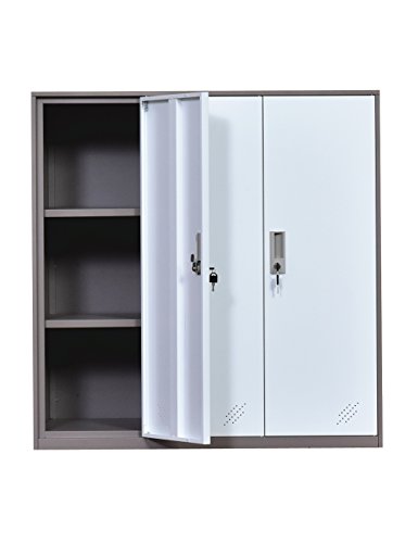 3 Door Metal Office Storage Locker,Steel Office Phone Bag Storge Locker with Lock and Shelves,Living Room Shoes Cabinet(3D)