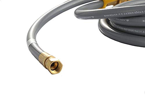 KIBOW 12Ft 3/8 Inch ID Low Pressure Natural Gas and Propane Gas Hose Assembly-CSA Certified