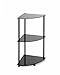 Convenience Concepts Designs2Go Classic Glass 3 Tier Corner Shelf, Black Glass