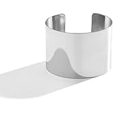 COLORFUL BLING Chunky Gold Silver Open Wide Hammered Wrist Cuff Bangle Adjustable Hollow Leaf Flower Wrap Bracelet for Women Statement Wristband Jewelry