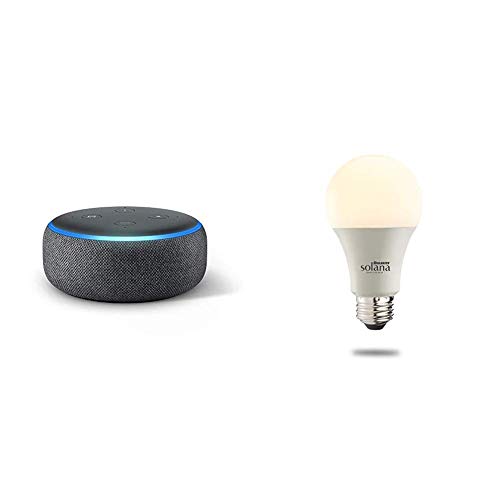 Echo Dot (3rd Generation) Charcoal with 1 Bulbrite Solana SMART LED