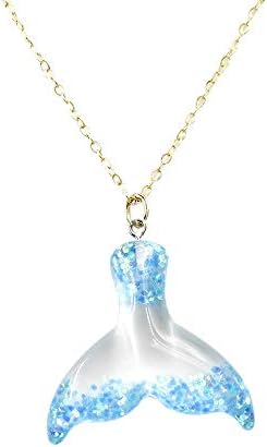 Gahrchian Necklace for Girl Sister Girlfriend Teen Birthday Gift Mermaid Transparent Resin Choker Necklaces
