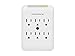 Monoprice Power & Surge - 6 Outlet Surge Protector Slim Wall Tap - White | UL Rated, 540 Joules With Protected Light Indicator