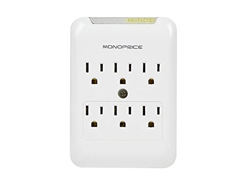 Monoprice 109196 Outlet Power Surge Protector Slim Wall Tap, 540 Joules