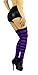ToBeInStyle Women's Wide Vertical Striped Thigh Hi Stockings - One Size - Black w/Purple Stripes