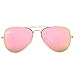 Pro Acme Classic Polarized Aviator Sunglasses for Men and Women UV400 Protection (2 Pairs) Gold Frame/Black Lens + Gold Frame/Pink Mirrored Lens
