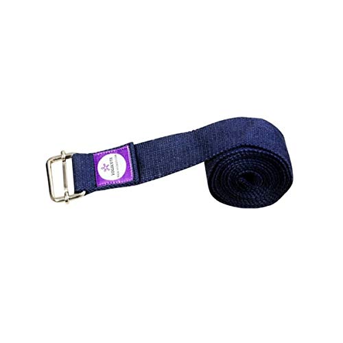 Yogikuti Premium Yoga Belt 9ft Blue Yoga Strap Cotton Yoga