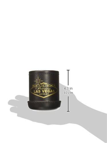Black Deluxe "Welcome To Las Vegas" Dice Cup with 5 Standard Dice