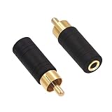 VCE 2-Pack Gold Plated 3.5mm Female Mono Jack to RCA Male Adapter