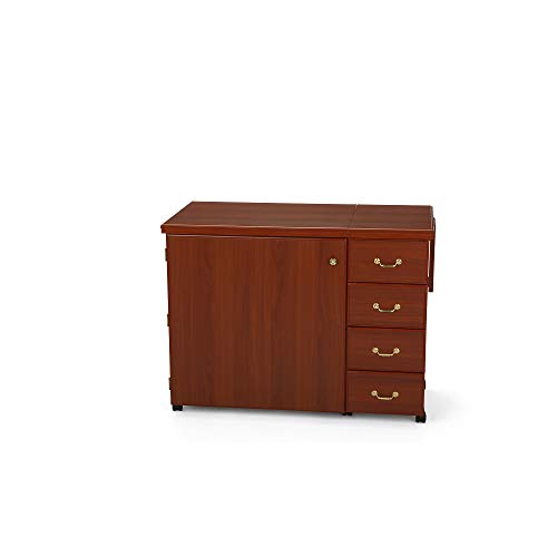 Arrow 352 Norma Jean Sewing Cabinet for Sturdy Sewing, Cutting, Quilting, and Crafting with Storage and Airlift, Cherry Finish - Thumbnail 4