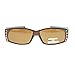 Womens Polarized Fit Over Glasses Sunglasses Rhinestones Rectangle Brown