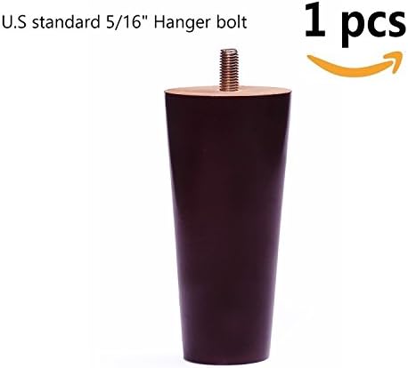 Round Solid Wood Furniture Sofa/Chair/Couch/Loveseat/Cabinet Replacement Legs (6 Inches,1 Pcs)