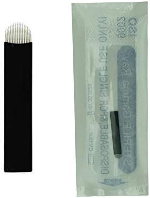 Yoomay 100pcs 16 U 0.18MM Needles Blade For Permanent Eeybrow Tattoo Needle Tips Manual Beauty Makeup Microblading Blades Fog Eyebrow