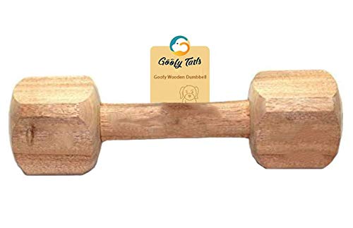 Goofy Tails Wooden Dumbbell Training Dog Toy (Large)
